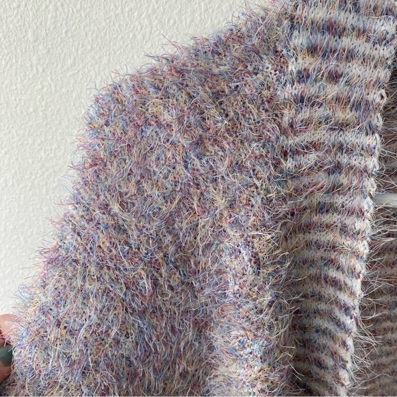Modcloth | Multicolor Longline Eyelash Fuzzy Cardigan Size 4X - Picture 4 of 6